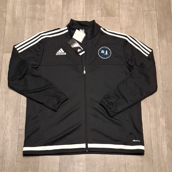 Mens Nwt Adidas 3 Stripes Athletic Performance Full Zip Track Jacket - Picture 1 of 8